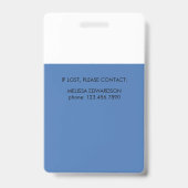 Name des beruflichen Fotos Krankenhauses Ausweis (Rückseite)