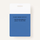 Name des beruflichen Fotos Krankenhauses Ausweis (Rückseite)