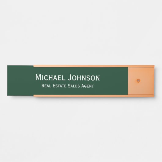 Name des beruflichen Geschäftsbüros - Dunkelgrün Türschild (Vorderseite )