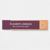 Name des beruflichen Geschäftsbüros Name Burgundy Türschild (Vorderseite )