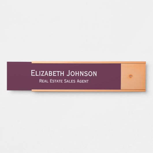 Name des beruflichen Geschäftsbüros Name Burgundy Türschild (Vorderseite )