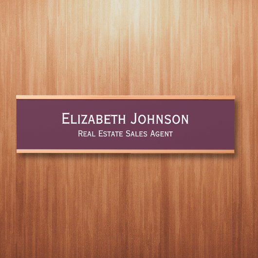 Name des beruflichen Geschäftsbüros Name Burgundy Türschild