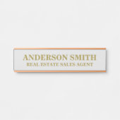 Name des beruflichen grauen Goldbüros Türschild (Vorderseite )