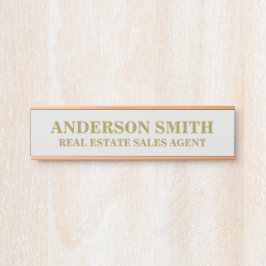 Name des beruflichen grauen Goldbüros Türschild