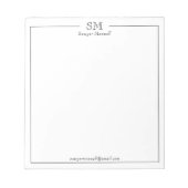 Name des beruflichen Minimalistischen Monogramms Notizblock (Vorderseite)