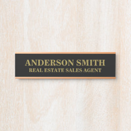 Name des beruflichen modernen Black Gold Office Türschild