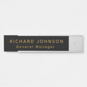 Name des beruflichen modernen Black Gold Office Türschild (Vorderseite )