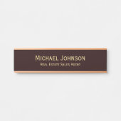 Name des beruflichen modernen braunen Goldbüros Türschild (Vorderseite )