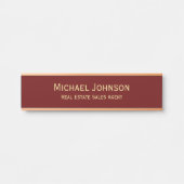 Name des beruflichen modernen Geschäftsbüros Türschild (Vorderseite )