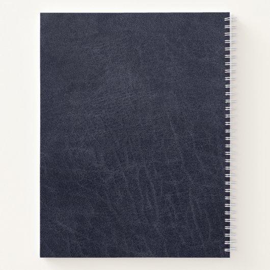 Name des Beruflichen Monogramms aus blauem Leder Notizblock (Rückseite)