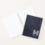 Name des Beruflichen Monogramms aus blauem Leder Notizblock (Innenseite)