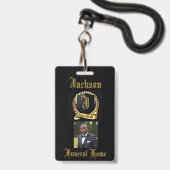 Name des Bestattungsdirektors Abzeichen Ausweis (Vorderseite mit Lanyard)