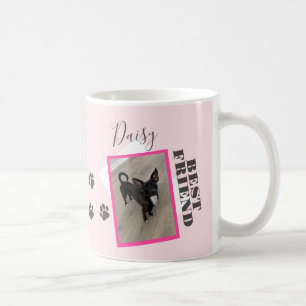 Name des besten Freundes Pfote Hot Pink Haustierfo Kaffeetasse