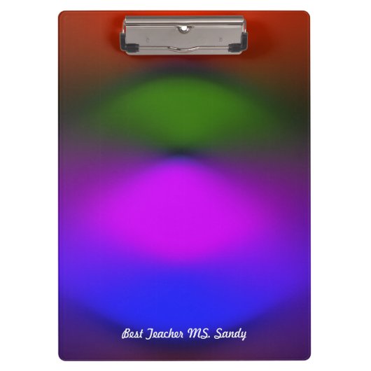 Name des besten Lehrers Blau, Lila, grün und orang Klemmbrett (Vorderseite)