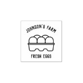 Name des Betriebs | Frischeier | Eierkarton - Brie Gummistempel (Prägung)