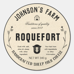 Name des Betriebs   Kranz   Schafmilchkäse   VINTA Runder Aufkleber