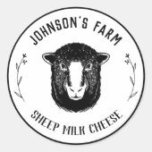 Name des Betriebs | Kranz | Schafmilchkäse | VINTA Runder Aufkleber (Vorderseite)