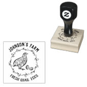 Name des Betriebs | Kranz | Wachteleier Briefmarke Gummistempel (Stempel)