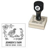 Name des Betriebs | Kranz | Wachteleier Briefmarke Gummistempel (Stempel)