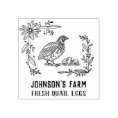 Name des Betriebs | Kranz | Wachteleier Briefmarke Gummistempel (Prägung)