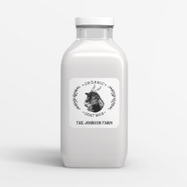 Name des Betriebs | Kranz | Ziegenkäse | VINTAG Quadratischer Aufkleber