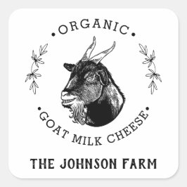 Name des Betriebs | Kranz | Ziegenmilchkäse | VINT Quadratischer Aufkleber