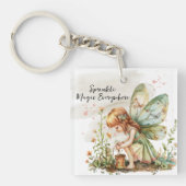 Name des bezauberten Gartens auf Wildblumen Schlüsselanhänger (Vorderseite)