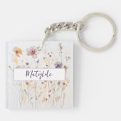 Name des bezauberten Gartens auf Wildblumen Schlüsselanhänger (Rückseite)