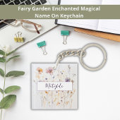 Name des bezauberten Gartens auf Wildblumen Schlüsselanhänger