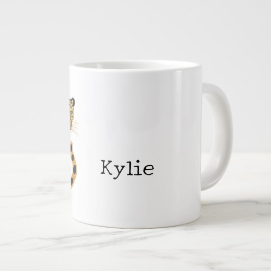 Name des Black Gold Leopard Jumbo-Tasse (Vorderseite Rechts)