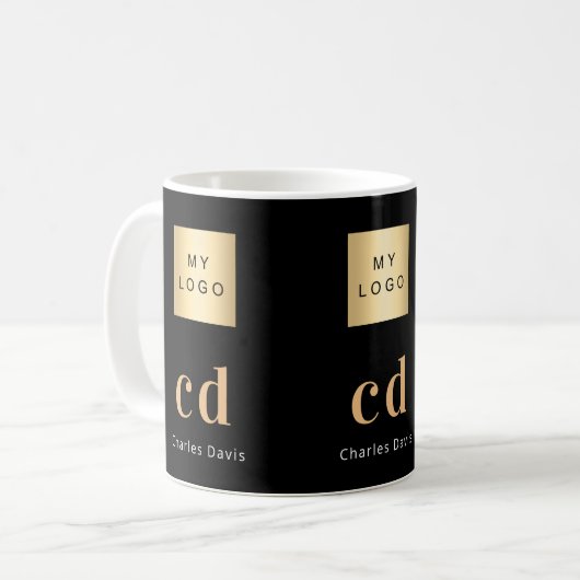 Name des Black Gold Monogramm Kaffeetasse (Vorderseite Links)