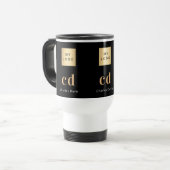Name des Black Gold Monogramm Reisebecher (Vorderseite Links)