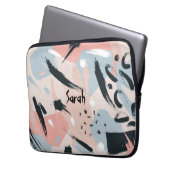 Name des Blauen Abstraktionsmongramms der Schwarze Laptopschutzhülle (Vorderseite Links)