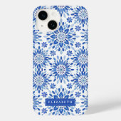 Name des blauen Boho Abstrakten Musters Case-Mate iPhone Hülle (Rückseite)