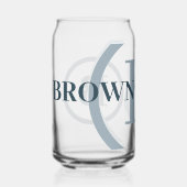 Name des blauen Monogramms Dosenglas (Vorderseite)
