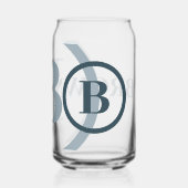 Name des blauen Monogramms Dosenglas (Rückseite)