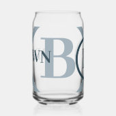 Name des blauen Monogramms Dosenglas (Links)