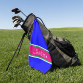 Name des blauen rosa grünen Streifens Golfhandtuch (Gras)