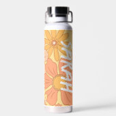 Name des blorgelben/rosa Monogramms Trinkflasche (Rückseite)