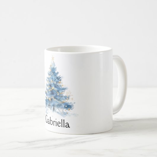 Name des Blue Gold Weihnachtsbaumes Kaffeetasse (VorderseiteRechts)