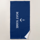 Name des Blue Nautic Anchor Boots Strandtuch (Vorderseite)