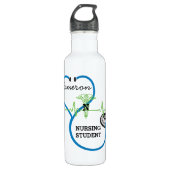 Name des Blue Stethoscope Nursing Studierenden Trinkflasche (Vorderseite)