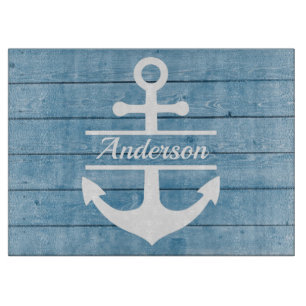Name des Blue Wood Beach House Cutting Board Schneidebrett