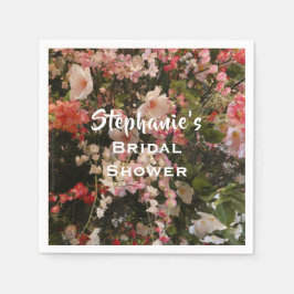 Name des blühenden Brautparty Rosa Weißes Blume Serviette