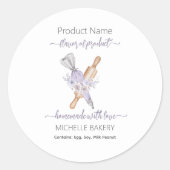 Name des Blumengebäcks Runder Aufkleber (Vorderseite)