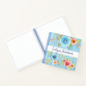 Name des Blumenschrift-Sketchbook blue wood water  Notizblock (Innenseite)