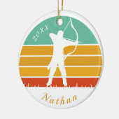 Name des Bogenschießmotivs Bow Arrow Keramik Ornament (Links)