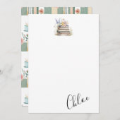 Name des Bookworms Mitteilungskarte (Vorne/Hinten)