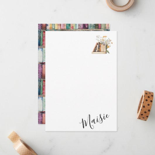 Name des Bookworms Mitteilungskarte (Vorderseite/Rückseite Beispiel)