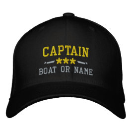 Name des Bootes Captain Nautical Stars Gold Silver Bestickte Baseballkappe